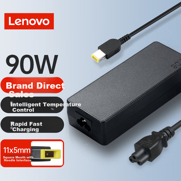 Зарядное устройство Lenovo оригинальное 90Вт для Thinkpad T440S/X240/T470, квадратный разъем - изображение 4