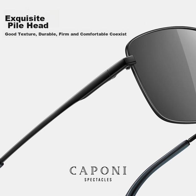 Фотохромные поляризованные солнцезащитные очки CAPONI для мужчин, для дневного и ночного использования, для вождения, ночного видения, рыбалки, с защитой от УФ-излучения. - изображение 8