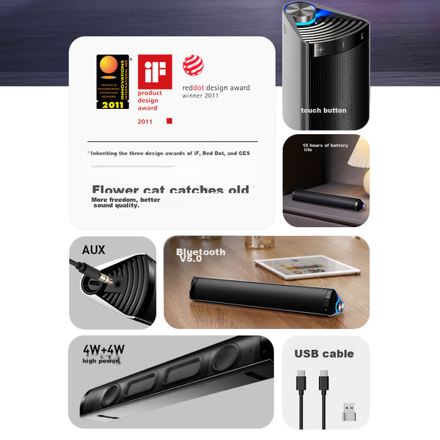 Портативна настільна колонка EDIFIER M16 Pro, Bluetooth-колонка, високоякісні комп'ютерні колонки, сумісні з ноутбуками, титаново-сірий колір - зображення 4