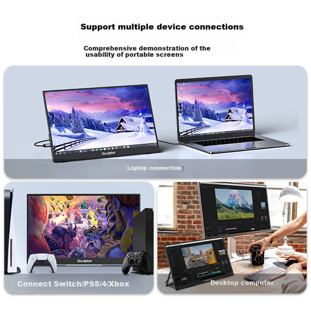 Монитор портативный Sculptor MF16LQ, 16", 2K/2.5K, 120 Гц - изображение 8