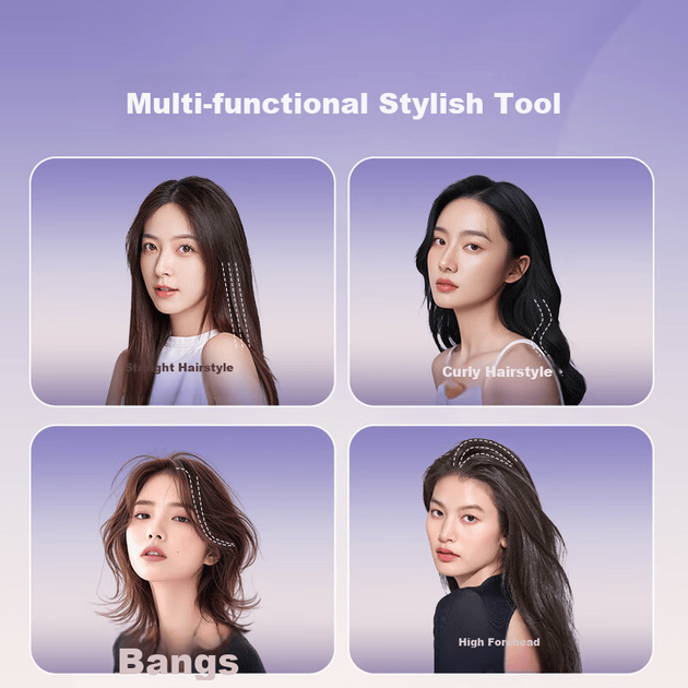 Випрямляч для волосся Lena Flat Iron з негативними іонами, дбайливий до волосся, подвійне використання для випрямлення та завивки, випрямляч для волосся для жінок, електричний випрямляч для чубчика та волосся, подарунок LN-H2 фіолетовий - изображение 4