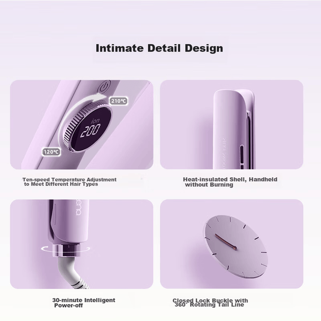 Випрямляч для волосся Lena Flat Iron з негативними іонами, дбайливий до волосся, подвійне використання для випрямлення та завивки, випрямляч для волосся для жінок, електричний випрямляч для чубчика та волосся, подарунок LN-H2 фіолетовий - изображение 11