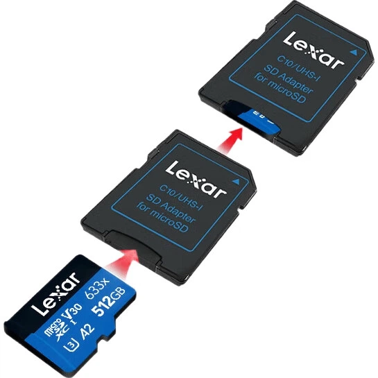 Карта памяти Lexar 633x microSDXC 512GB UHS-I U3 V30 A2 (LSDMI512BBAP633A) - изображение 2
