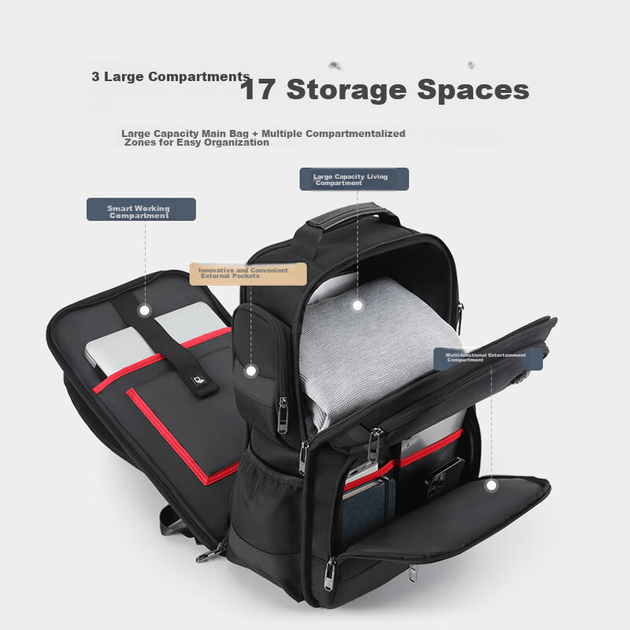 Рюкзак CROSSGEAR деловой дорожный с отделением для ноутбука, облегченная конструкция - изображение 8