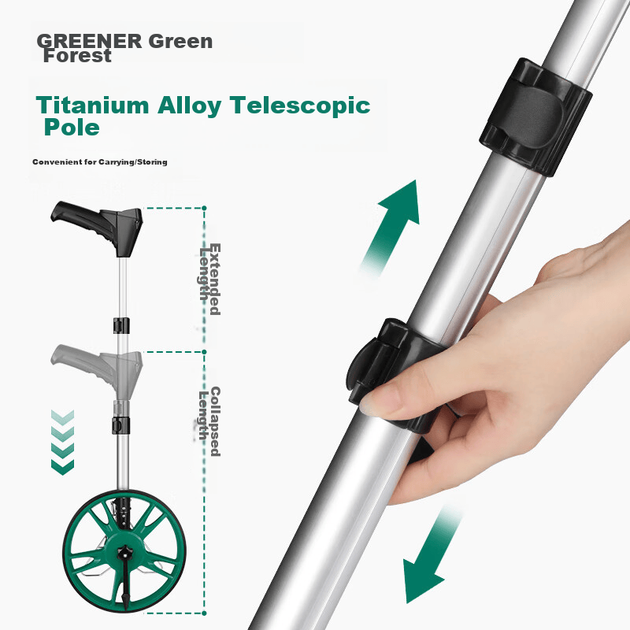 Измерительное колесо GREENER, роликовый измерительный прибор, измерительная линейка, роликовая линейка с электронным цифровым дисплеем, большое колесо 50 см. - Фото 9 Измерительное колесо GREENER, роликовый измерительный прибор, измерительная линейка, роликовая линейка с электронным цифровым дисплеем, большое колесо 50 см. - изображение 9
