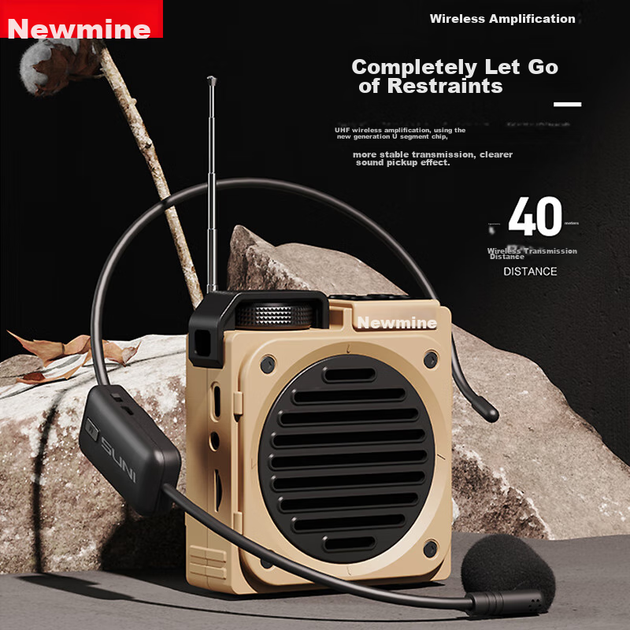 Беспроводной усилитель Newmine MS13, громкоговоритель для преподавателей, поясная Bluetooth-колонка для экскурсоводов, миниатюрный портативный рекламный мегафон для лекций и обучения, высокая громкость, черный. - зображення 9