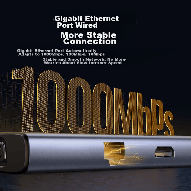 Док-станція розширення UGREEN Type-C, концентратор USB-C на HDMI Thunderbolt 4, мережевий кабель-адаптер, кабель 1,5 м, сумісний з кард-рідером, підходить для ноутбуків Apple 16/17 Huawei та iPad - зображення 5