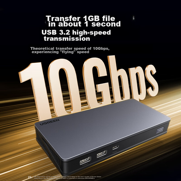 Док-станция UGREEN Type-C 3.2 с двумя портами HDMI/DP для подключения трех дисплеев, технология DisplayLink, совместима с док-станциями расширения Apple Thunderbolt 4/5, подходит для расширения сети Apple M345 с несколькими экранами, 10 Гбит/с. - изображение 5