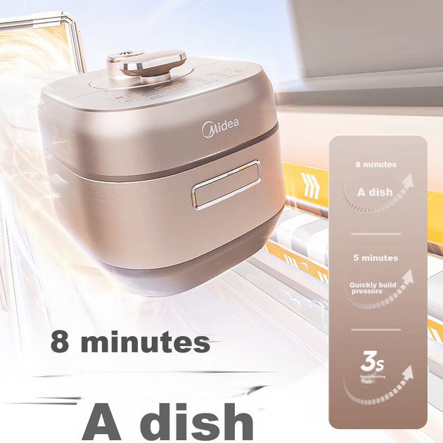 Официальная электрическая скороварка Midea, IH Rapid Tendering Sensation, скороварка высокого давления без покрытия, 5-литровая кастрюля для супа, рисоварка с функцией автоматического выпуска воздуха, кастрюля из здоровой стали, MY-S5879K - Фото 5 Официальная электрическая скороварка Midea, IH Rapid Tendering Sensation, скороварка высокого давления без покрытия, 5-литровая кастрюля для супа, рисоварка с функцией автоматического выпуска воздуха, кастрюля из здоровой стали, MY-S5879K - изображение 5