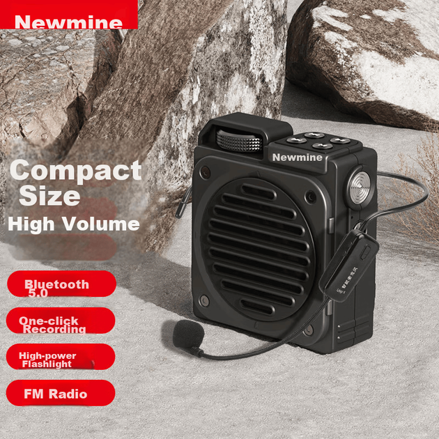 Беспроводной усилитель Newmine MS13, громкоговоритель для преподавателей, поясная Bluetooth-колонка для экскурсоводов, миниатюрный портативный рекламный мегафон для лекций и обучения, высокая громкость, черный. - зображення 4