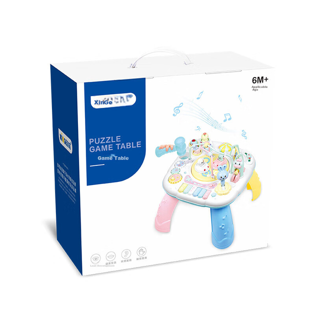 Многофункциональный игровой столик Xinge Baby Toy для новорожденных от 6 до 12 месяцев, музыкальное обучающее пианино, подарок на день рождения. - изображение 12
