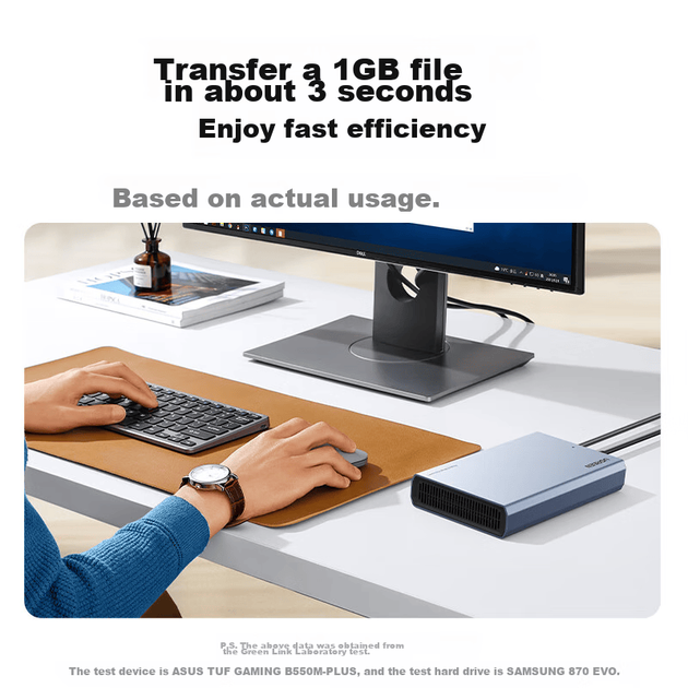Зовнішній корпус для жорсткого диска UGREEN USB 3.0, портативний корпус для 3,5-дюймового жорсткого диска, сумісний з ноутбуками та настільними комп'ютерами, інтерфейс SATA для SSD та механічних жорстких дисків - зображення 7