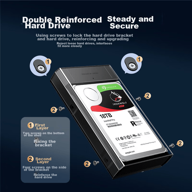 Зовнішній корпус для жорсткого диска UGREEN USB 3.0, портативний корпус для 3,5-дюймового жорсткого диска, сумісний з ноутбуками та настільними комп'ютерами, інтерфейс SATA для SSD та механічних жорстких дисків - зображення 10