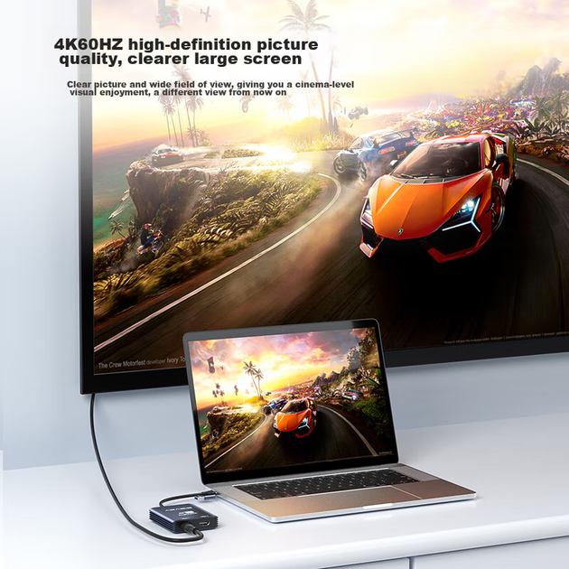 Док-станция Acasis DisplayLink Expansion Dock, расширение для трех экранов для Apple M345 Pro, расширение для нескольких экранов, USB-HDMI конвертер, двухконтактная конструкция Type-C/USB, DS0602 - изображение 7