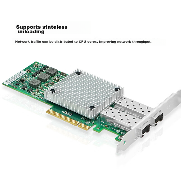 LR-LINK Lianrui LREC9812AF-2SFP+ PCIEx8 Двухпортовая 10-гигабитная оптоволоконная сетевая карта, высокоскоростной 2,5G Cat Stick, подходит для серверных и рабочих станций, для передачи данных по оптоволокну PVE. - изображение 6