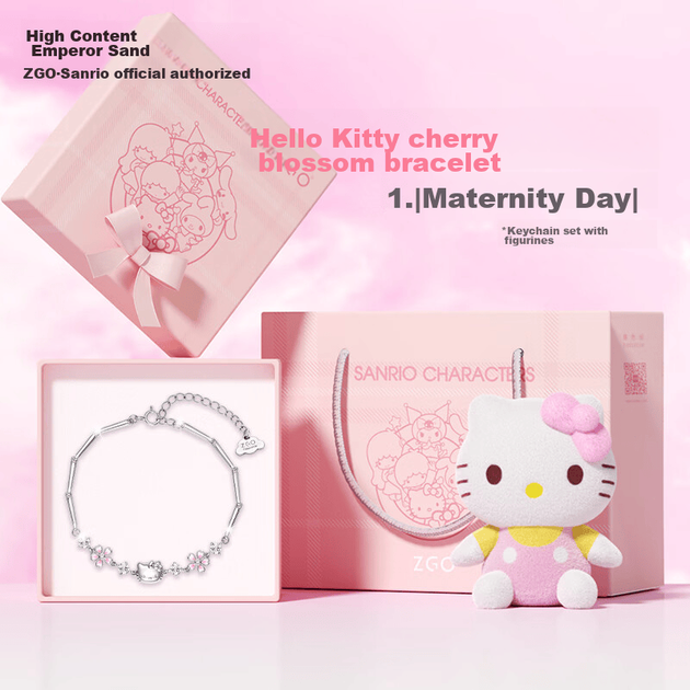 Браслет Chaosehui Sanrio HelloKitty з чистого срібла для жінок, розкішна високоякісна подарункова коробка на день народження для дівчини 6029 - изображение 4