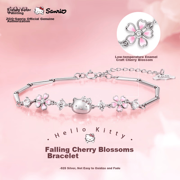 Браслет Chaosehui Sanrio HelloKitty з чистого срібла для жінок, розкішна високоякісна подарункова коробка на день народження для дівчини 6029 - изображение 5