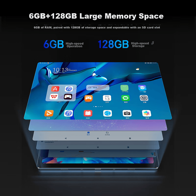 Планшет Acer A510 [15% субсидия] 10,4-дюймовый 2K HD Full Screen, совместим с SIM-картами 4G, поддерживает все сети, обеспечивает защиту глаз от синего света, 8-ядерный процессор, 6 ГБ оперативной памяти + 128 ГБ встроенной памяти, серый. - изображение 10