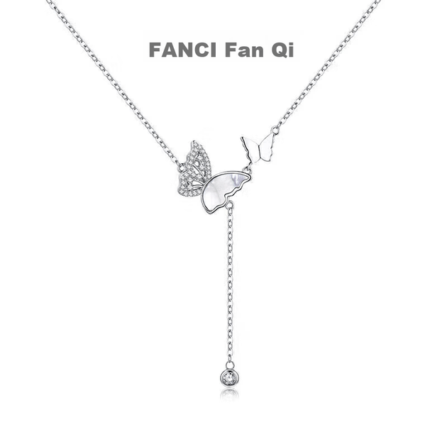 Намисто Fanci Light And Shadow Metelic для жінок, срібний ланцюжок для ключиць, розкішний кулон високого класу, подарунок на день народження для жінок - зображення 4