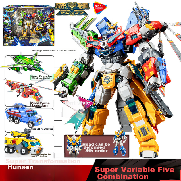 Игрушка-трансформер DISON Transforming Alliance 2 War God Optimus Prime, машинка для мальчиков, робот «пять в одном», подарок на день рождения для детей, новогодний подарок. - Фото 4 Игрушка-трансформер DISON Transforming Alliance 2 War God Optimus Prime, машинка для мальчиков, робот «пять в одном», подарок на день рождения для детей, новогодний подарок. - изображение 4