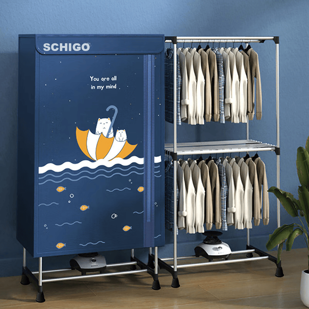 CHIGO [місткість 560 л + швидке сушіння 1500 Вт] Сушарка для одягу, сушарка для дитячого одягу для домашнього використання, сушарка теплим повітрям у стилі шафи, пристрій для сушіння одягу з таймером JB31 - изображение 11
