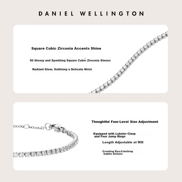 Тенісний браслет Daniel Wellington DW Ma Sichun Edition Starlight Silver Fashion Luxury DW386 - зображення 5