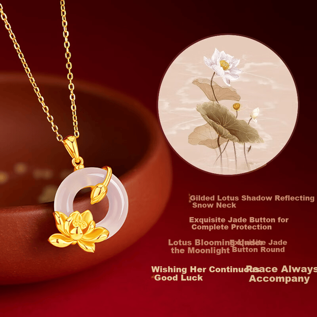 Серебряное колье Zhenshang S925 с нефритовым кулоном «Пинъань» - изображение 2
