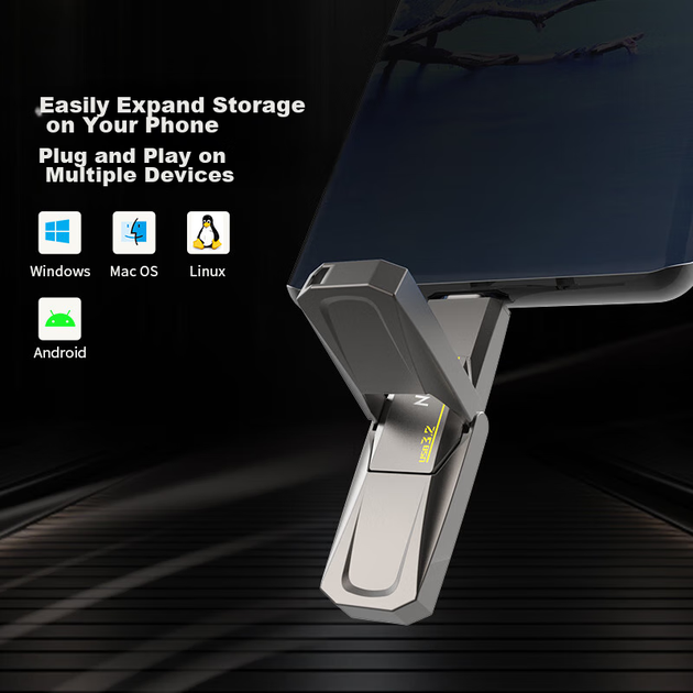 Твердотільний флеш-накопичувач Netac 512 ГБ USB 3.2 US5 Type-C з двома інтерфейсами, швидкість читання 530 МБ/с, запису 450 МБ/с, для мобільних пристроїв, твердотільний накопичувач для телефону та комп'ютера, прискорення - Фото 6 Твердотільний флеш-накопичувач Netac 512 ГБ USB 3.2 US5 Type-C з двома інтерфейсами, швидкість читання 530 МБ/с, запису 450 МБ/с, для мобільних пристроїв, твердотільний накопичувач для телефону та комп'ютера, прискорення - зображення 6
