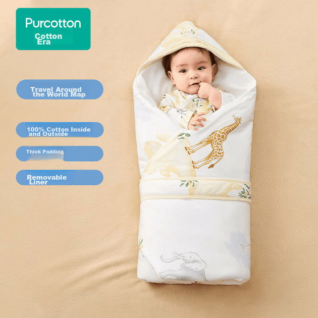 Пеленка-одеяло PurCotton для новорожденных со съемной подкладкой, 90x90 см, «Карта Земли» - изображение 9