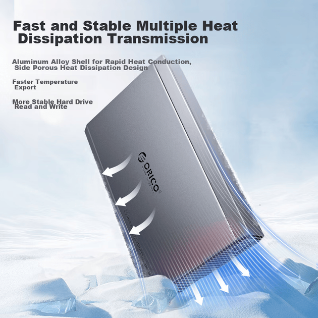 Внешний корпус для 3,5-дюймового жесткого диска ORICO с USB 3.0 для ноутбуков и настольных компьютеров, SATA SSD/HDD [полностью из алюминиевого сплава DD35-C3] - зображення 5