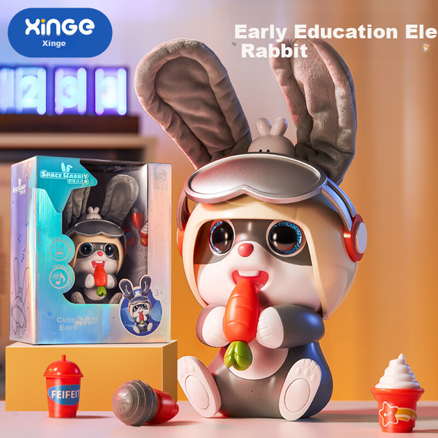 Детская игрушка Xinge, развивающая навыки раннего обучения, музыкальный автомат для детских стихов и сказок «Летающий кролик», интеллектуальная практика разговорной речи, интерактивный подарок на день рождения. - Фото 4 Детская игрушка Xinge, развивающая навыки раннего обучения, музыкальный автомат для детских стихов и сказок «Летающий кролик», интеллектуальная практика разговорной речи, интерактивный подарок на день рождения. - изображение 4