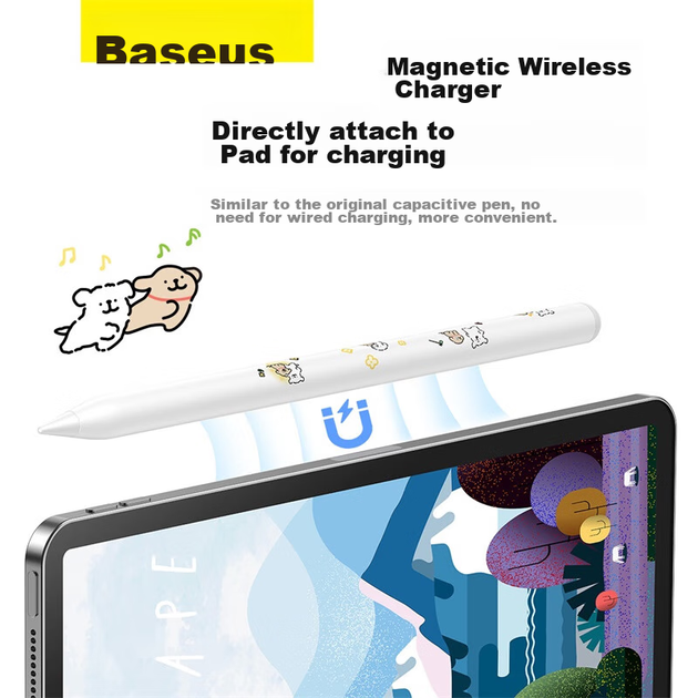 Ємнісний стилус BASEUS для iPad, Apple Pencil [Line Dog] сумісний з планшетами 2026 Pro/Air8/Mini/iPad11 із сенсорним екраном, ручкою для письма Apple Pencil - изображение 6