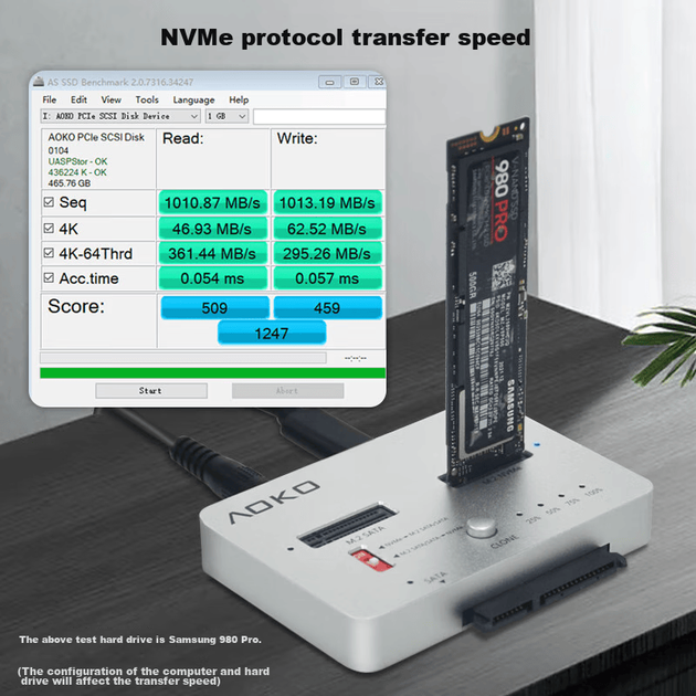 Пристрій для клонування NVMe-дисків у SATA SSD від AOKO, база для крос-протокольного клонування M.2, копіювальний апарат, пристрій для клонування механічних жорстких дисків 2,5/3,5 дюйма, пристрій клонування NVMe, MM28SL. - зображення 9