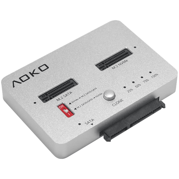 Пристрій для клонування NVMe-дисків у SATA SSD від AOKO, база для крос-протокольного клонування M.2, копіювальний апарат, пристрій для клонування механічних жорстких дисків 2,5/3,5 дюйма, пристрій клонування NVMe, MM28SL. - зображення 11