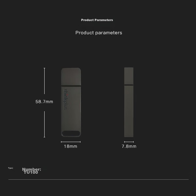 Флеш память USB Lenovo ThinkPlus TU100 1TB USB 3.2 Gen1 Grey - изображение 7