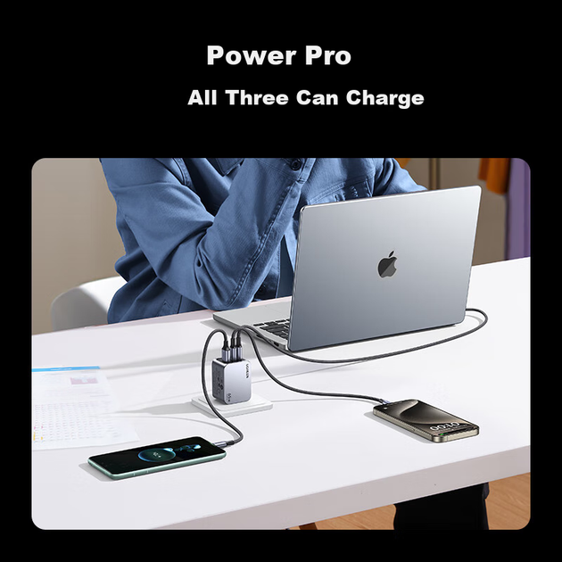 Зарядное устройство UGREEN 65Вт GaN многопортовое Type-C PD, для Apple/Huawei/Samsung - изображение 5