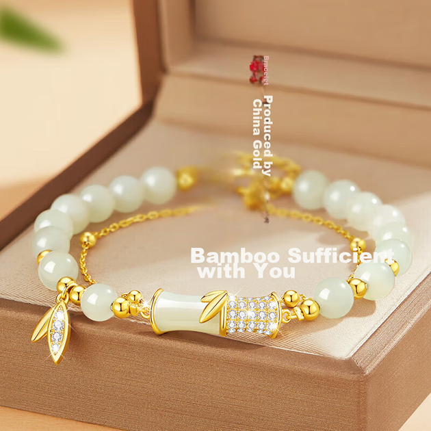 Браслет Yangchuangshishang Hetian Jade для жінок, бамбукові намистини, подарунок на День матері для мами, дружини, подарунок на день народження для дами, практичні високоякісні ювелірні вироби S925 - изображение 4