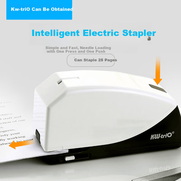 Электрический степлер KW-Trio Thickened Smart с автоматическим определением размера скоб, вместимость 0246 скоб, позволяет скреплять до 20 страниц одновременно. - Фото 6 Электрический степлер KW-Trio Thickened Smart с автоматическим определением размера скоб, вместимость 0246 скоб, позволяет скреплять до 20 страниц одновременно. - изображение 6
