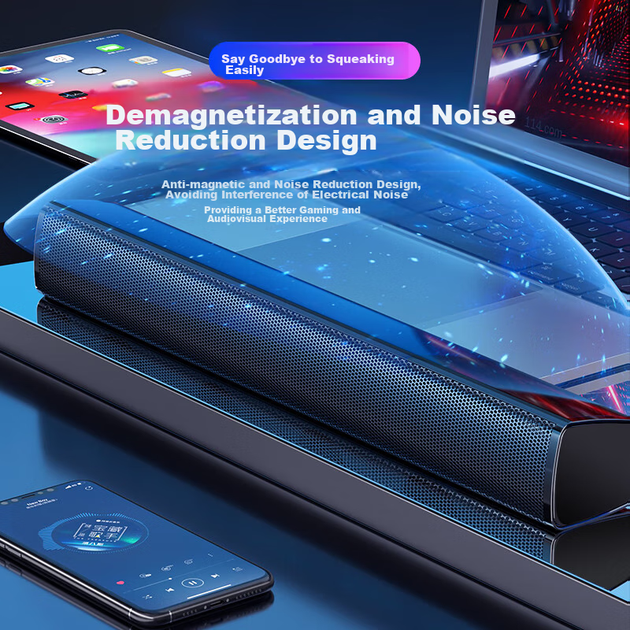 Компьютерные колонки Newmine BT61, Bluetooth-колонка, домашний настольный сабвуфер, мультимедийная настольная, для ноутбука, игровая, проводная мини-колонка - Фото 4 Компьютерные колонки Newmine BT61, Bluetooth-колонка, домашний настольный сабвуфер, мультимедийная настольная, для ноутбука, игровая, проводная мини-колонка - зображення 4