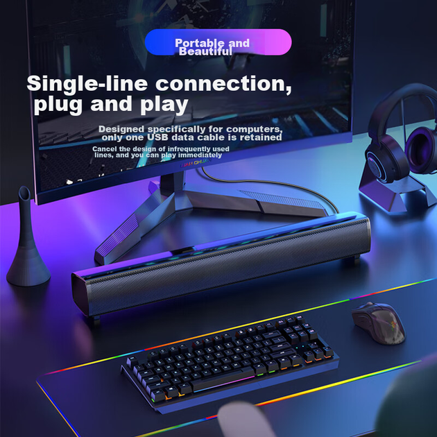 Компьютерные колонки Newmine BT61, Bluetooth-колонка, домашний настольный сабвуфер, мультимедийная настольная, для ноутбука, игровая, проводная мини-колонка - Фото 5 Компьютерные колонки Newmine BT61, Bluetooth-колонка, домашний настольный сабвуфер, мультимедийная настольная, для ноутбука, игровая, проводная мини-колонка - зображення 5