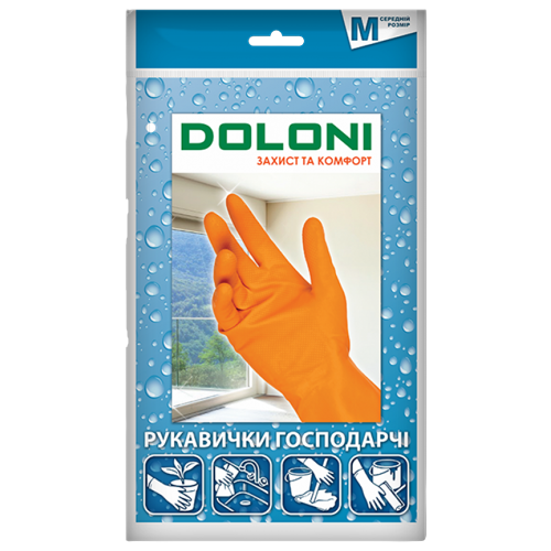 Перчатки DOLONI універсальні господарські латексні розмір М 12 пар - Фото 1 Перчатки DOLONI універсальні господарські латексні розмір М 12 пар - изображение 1