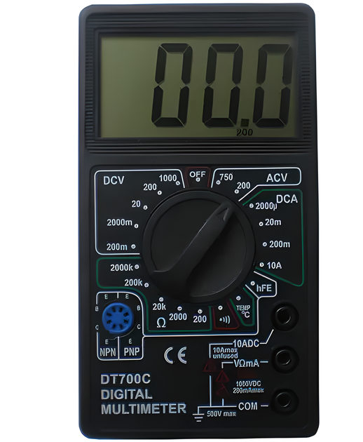 Тестер 700 C, 125*70мм, LCD , A, V, R, тест діодів, температура - Фото 1 Тестер 700 C, 125*70мм, LCD , A, V, R, тест діодів, температура - зображення 1