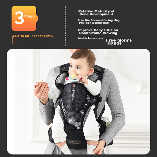 Поясная переноска для новорожденных Naturaipro, 0-36 месяцев, для ношения на улице, незаменимый аксессуар для удержания ребенка, поддержка для малышей лицом вперед. - изображение 6