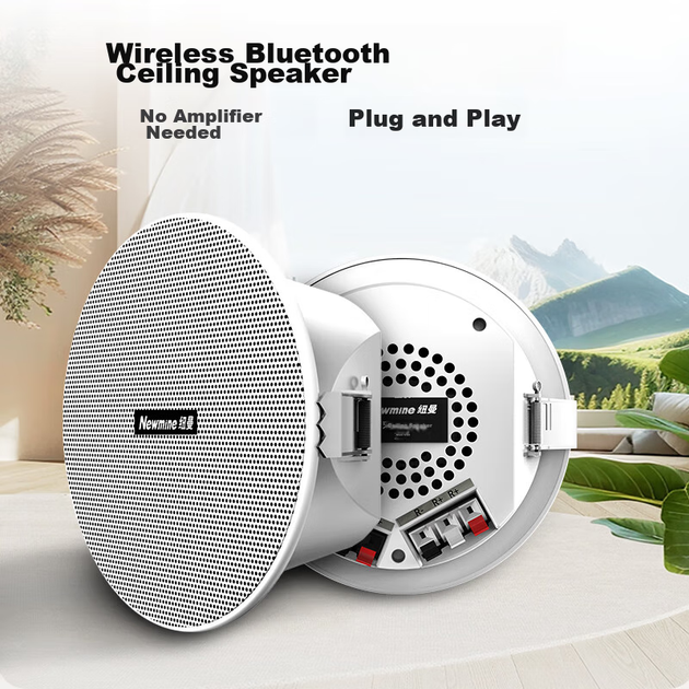 Newmine K-908A Бездротовий стельовий Bluetooth-гучномовець, гучномовець для підвісної стелі, система оповіщення для дому та бізнесу, головний блок - зображення 2