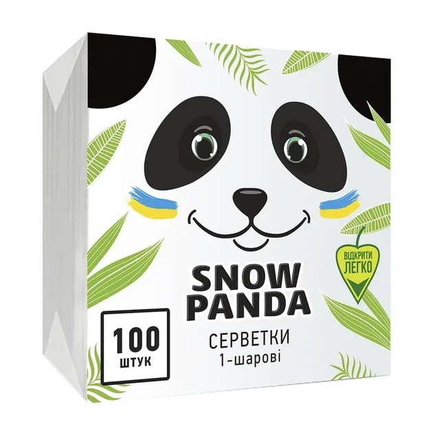 Однослойные бумажные салфетки Снежная Панда 100 шт (GOSP-007879) - Фото 1 Однослойные бумажные салфетки Снежная Панда 100 шт (GOSP-007879) - изображение 1