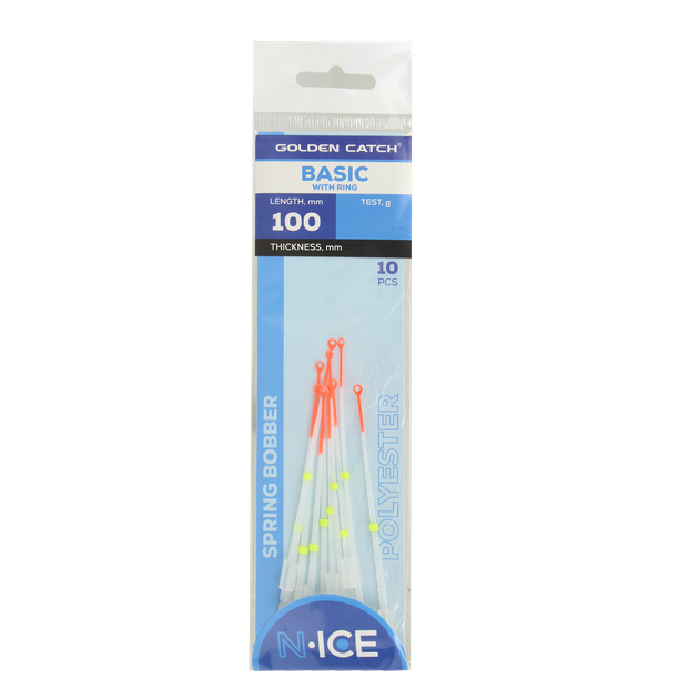 Кивок лавсановый GC N-Ice Spring Bobber Basic with Ring 100мм 0.4-1.0г (10шт) - изображение 3