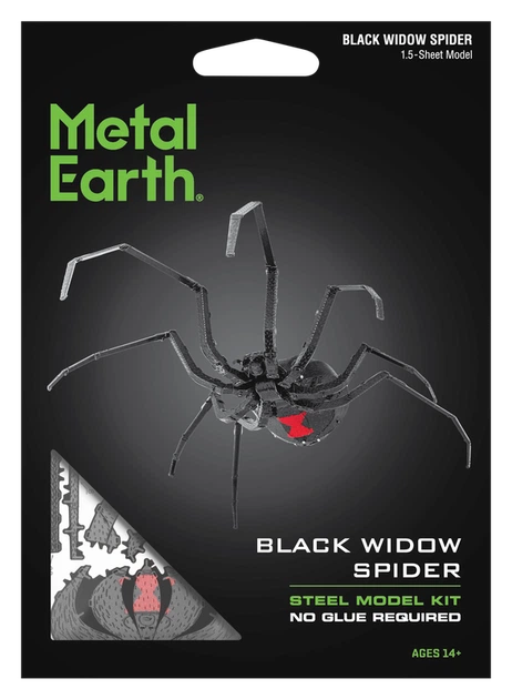 Металевий 3D конструктор "Павук Чорна вдова", Metal Earth, ME1038 - Фото 7 Металевий 3D конструктор "Павук Чорна вдова", Metal Earth, ME1038 - изображение 7