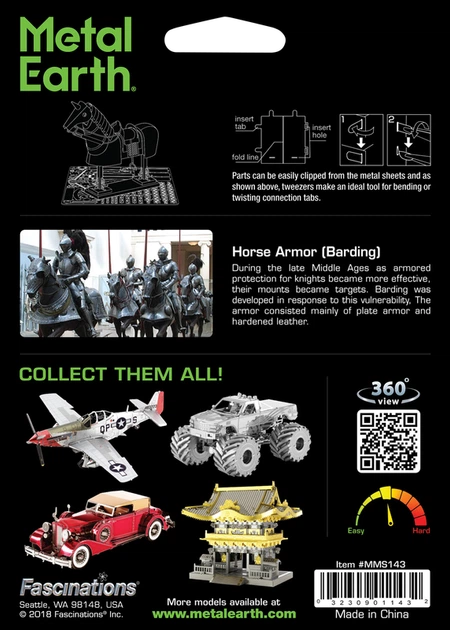 Металевий 3D конструктор "Зброя бойового коня", Metal Earth, MMS143 - изображение 8