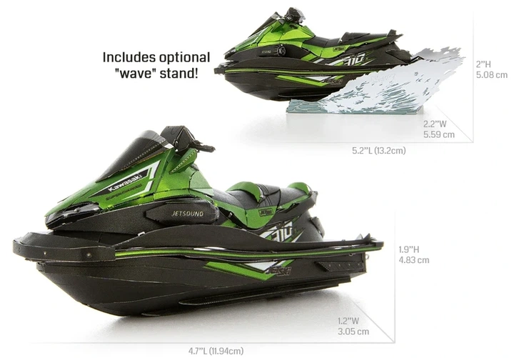 Металевий 3D конструктор "Гідроцикл Kawasaki Jet Ski Ultra 310LX", Metal Earth, ICX144 - зображення 6