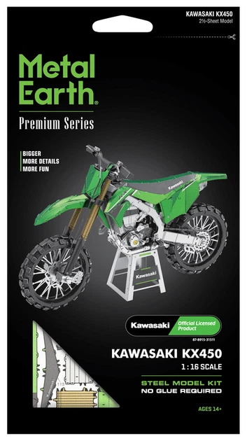 Металевий 3D конструктор "Мотоцикл Kawasaki KX-450", Metal Earth, PS2015 - изображение 7